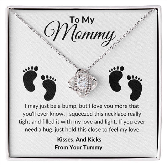 Mommy Feet Love Knot Necklace