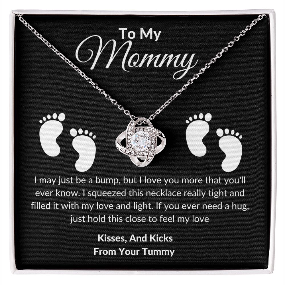 Love Knot Mommy Feet Necklace Black