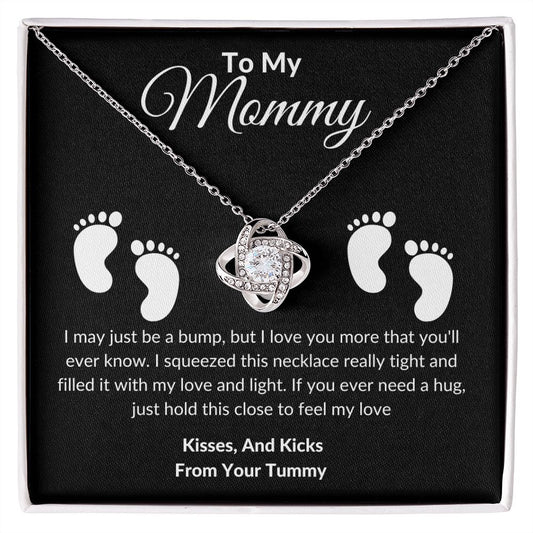 Love Knot Mommy Feet Necklace Black