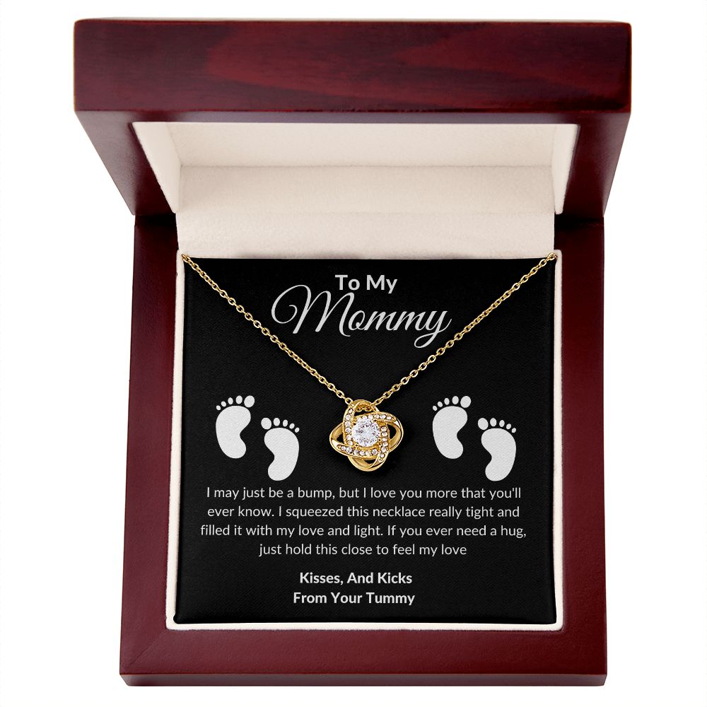 Love Knot Mommy Feet Necklace Black