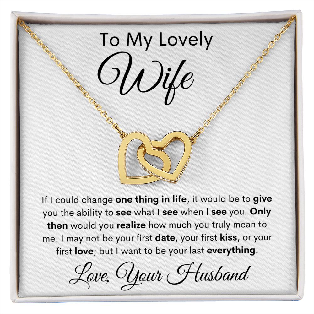 My Wife Interlocking Heart Necklace and Message Card