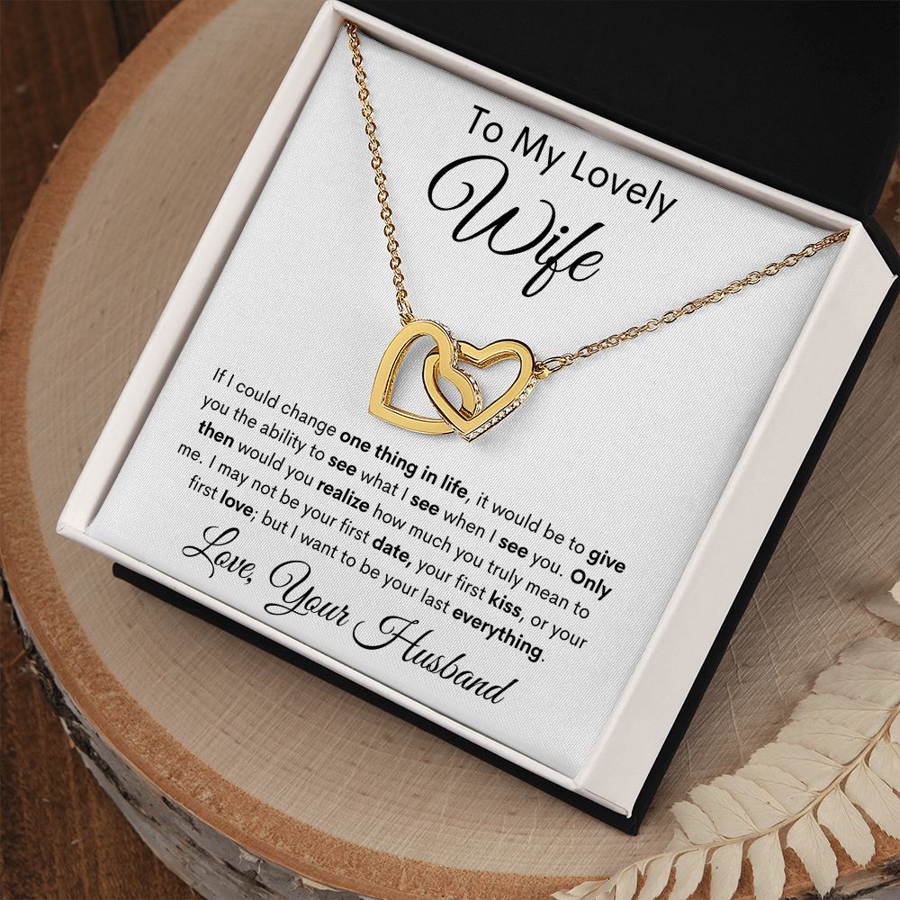My Wife Interlocking Heart Necklace and Message Card