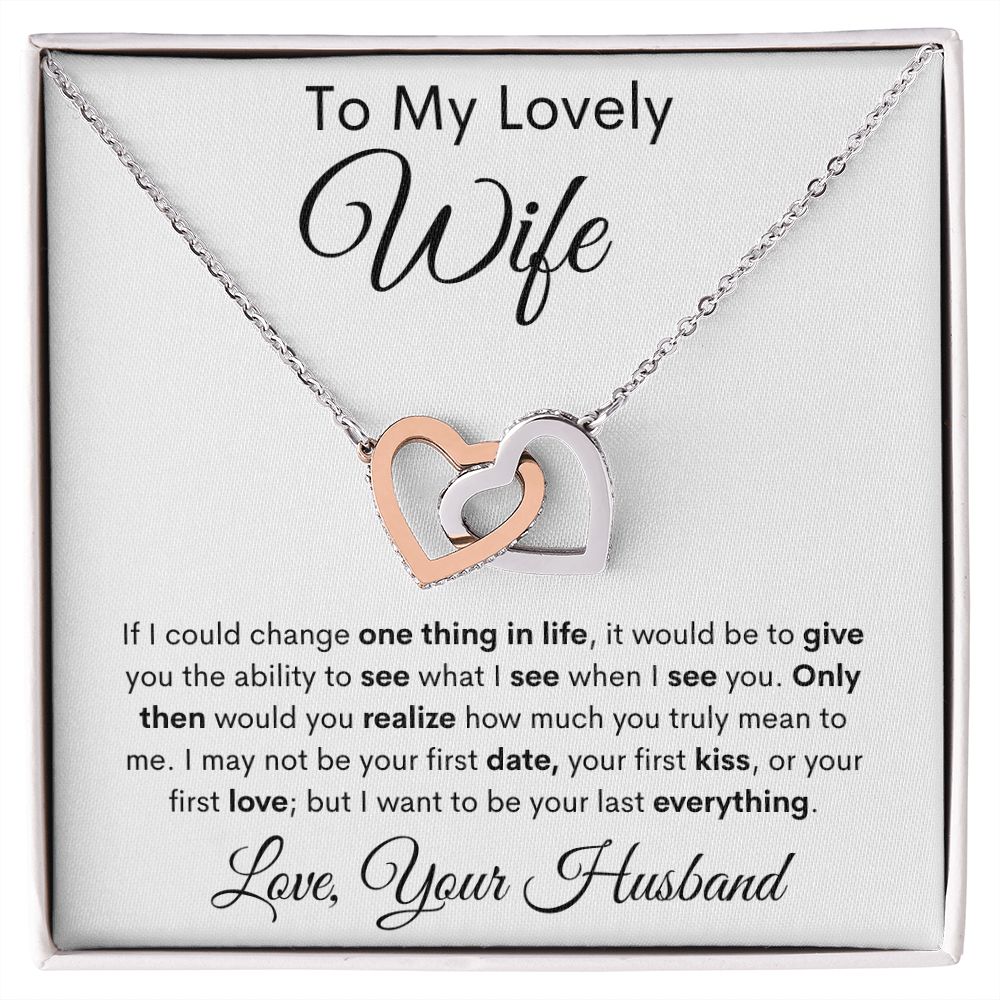 My Wife Interlocking Heart Necklace and Message Card