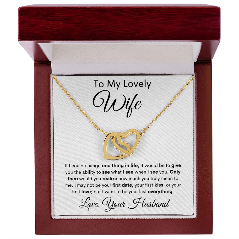 My Wife Interlocking Heart Necklace and Message Card