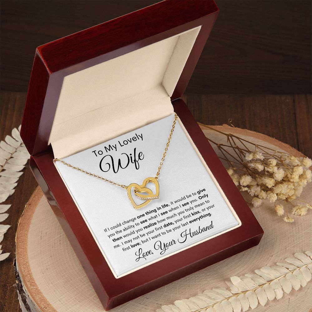 My Wife Interlocking Heart Necklace and Message Card
