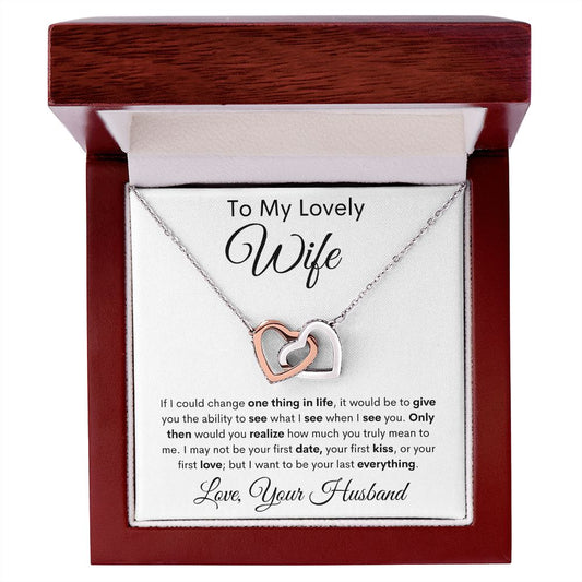 My Wife Interlocking Heart Necklace and Message Card