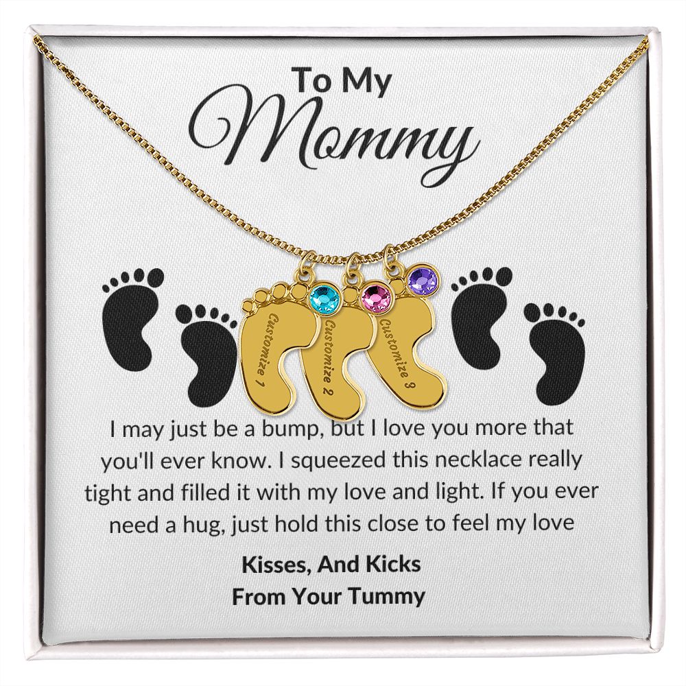 Mommy Baby Feet With Birthstones