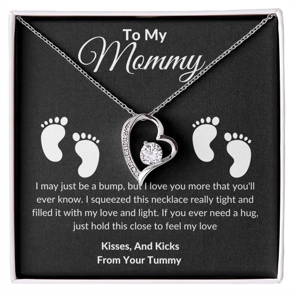 Mommy Feet Forever Love Necklace Black