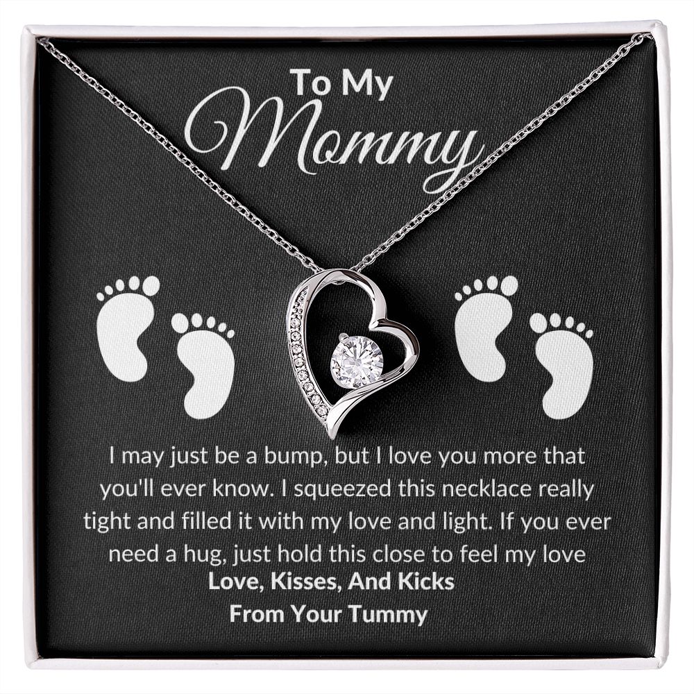Forever Love Baby Feet Necklace Black