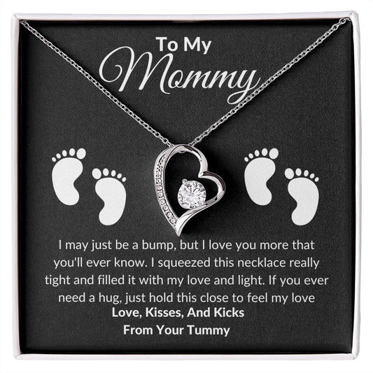 Forever Love Baby Feet Necklace Black