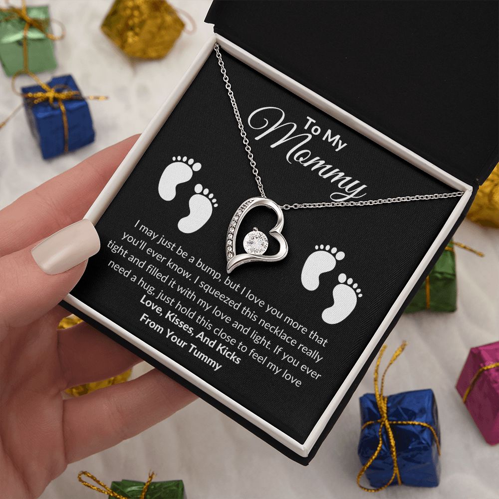 Forever Love Baby Feet Necklace Black