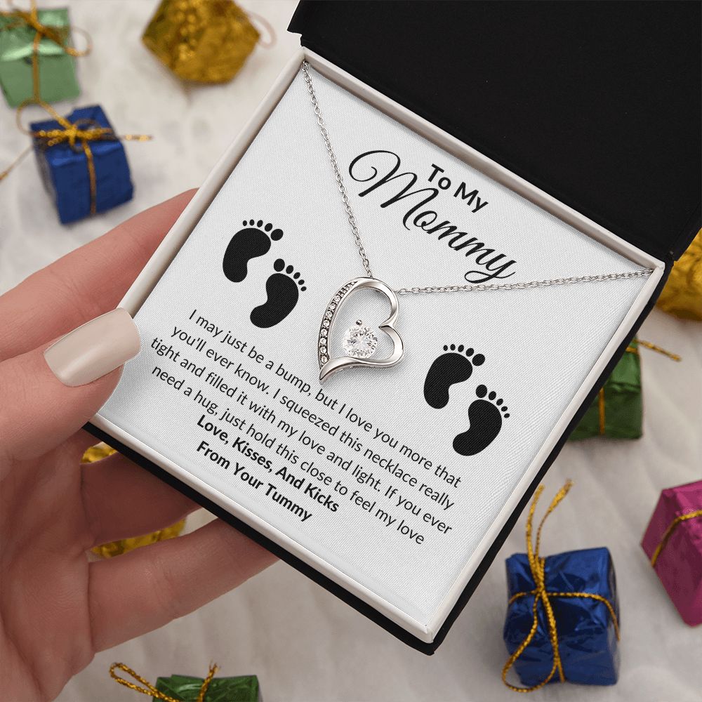 Mommy Forever Love Baby Feet Necklace