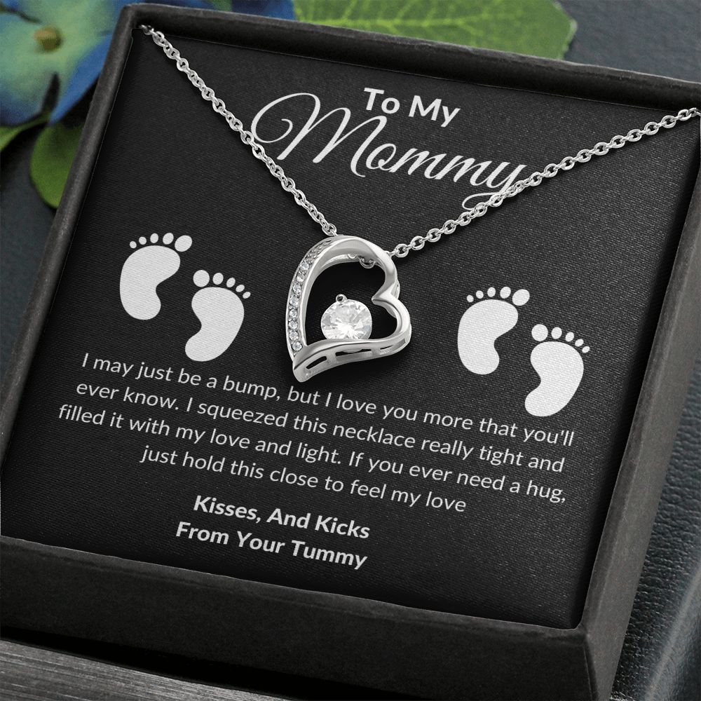 Mommy Feet Forever Love Necklace Black