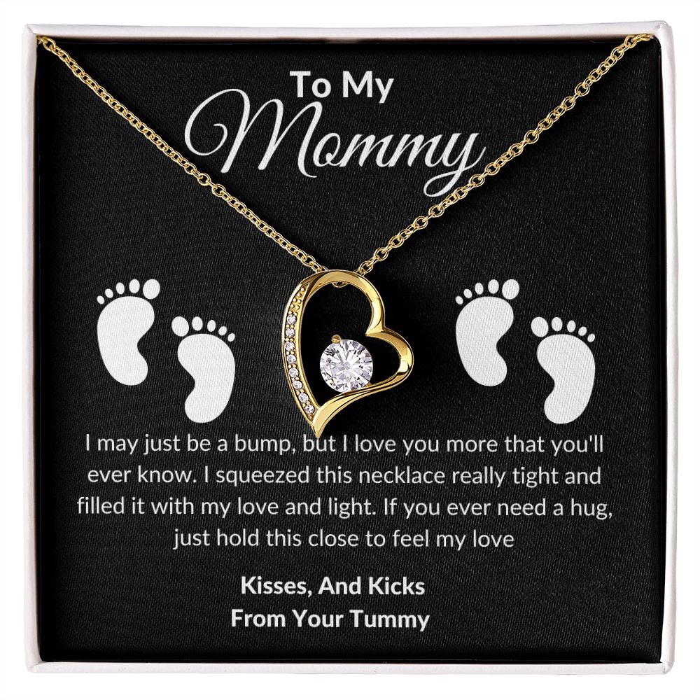 Mommy Feet Forever Love Necklace Black