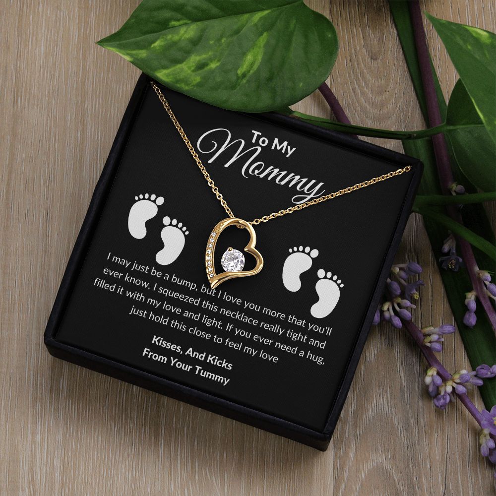 Mommy Feet Forever Love Necklace Black