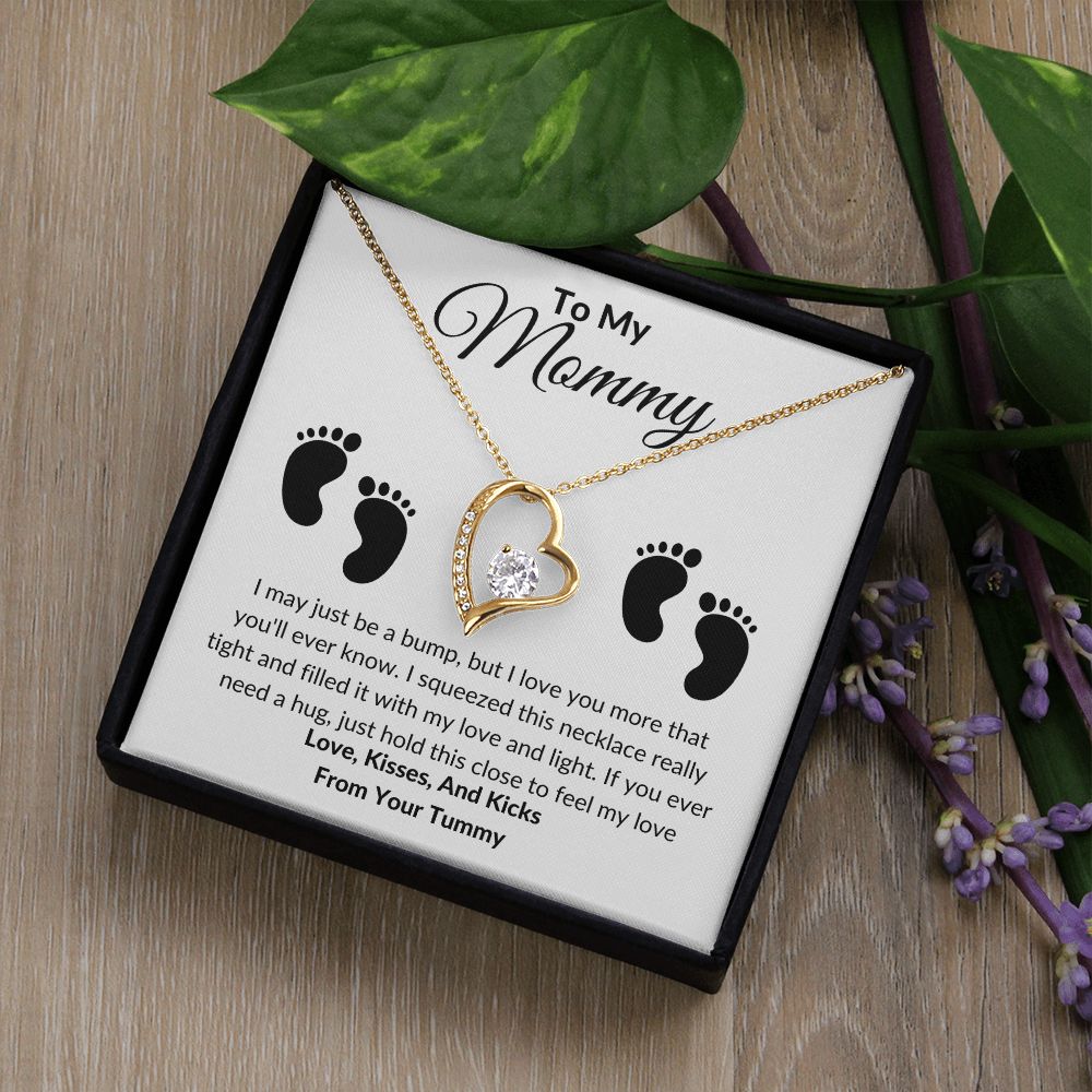 Mommy Forever Love Baby Feet Necklace