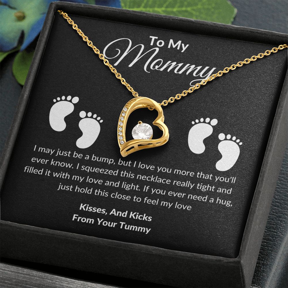 Mommy Feet Forever Love Necklace Black